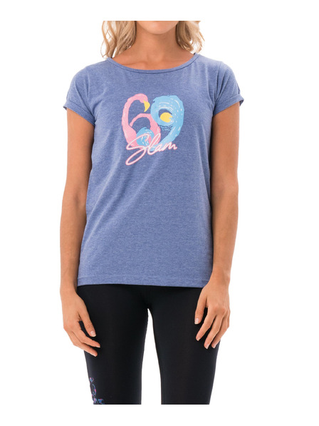 69slam Dámské tričko 69SLAM FLAMINGO WAVE BLUE MELANGE ELISA