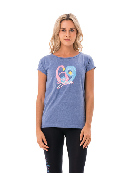 69slam Dámské tričko 69SLAM FLAMINGO WAVE BLUE MELANGE ELISA