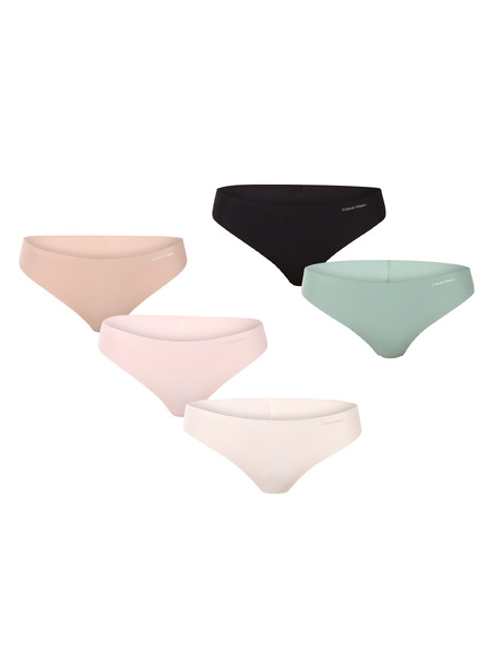 Calvin Klein Sada pěti - dámská tanga Calvin Klein bezešvé vícebarevné