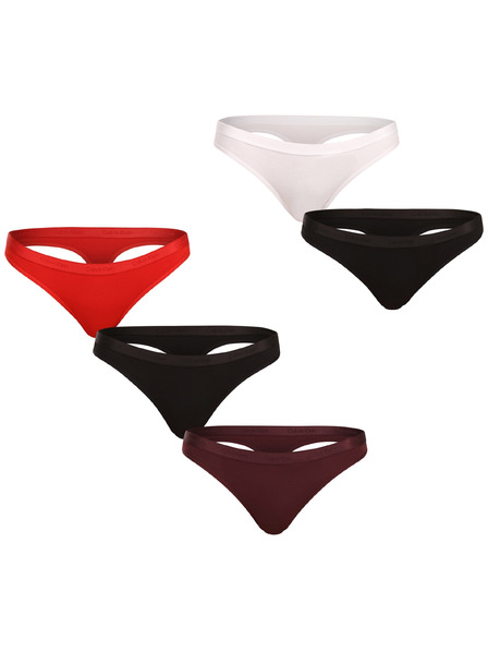 Calvin Klein Sada pěti - dámská tanga Calvin Klein vícebarevná