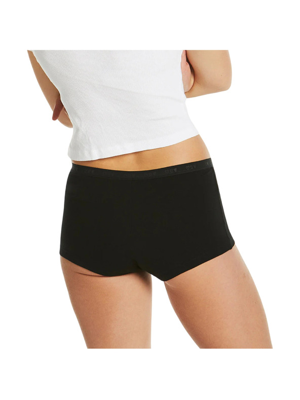 Love Luna Menstruační kalhotky pro dívky Love Luna Shortie Brief Black Hearts