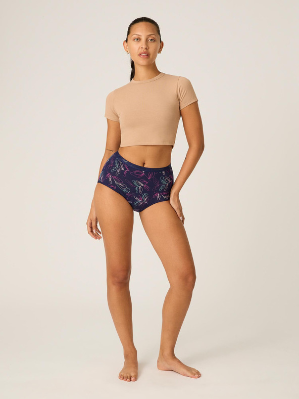 Modibodi Menstruační kalhotky Modibodi Classic Full Brief Moderate-Heavy Passion Vine Navy