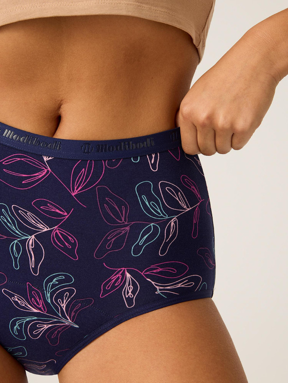 Modibodi Menstruační kalhotky Modibodi Classic Full Brief Moderate-Heavy Passion Vine Navy