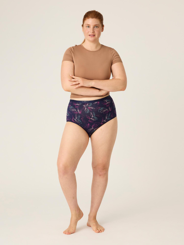 Modibodi Menstruační kalhotky Modibodi Classic Full Brief Moderate-Heavy Passion Vine Navy