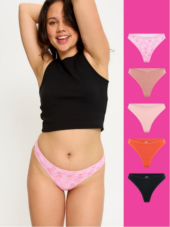 Modibodi Sada pěti - menstruační tanga Modibodi Happy Place Multi