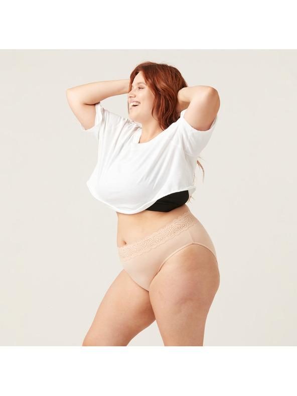 Modibodi Menstruační kalhotky Modibodi Sensual Hi-Waist Bikini Light-Moderate Beige