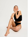 Modibodi Menstruační tanga Modibodi Modicomfort Seamless Hi Waist Thong Light Black
