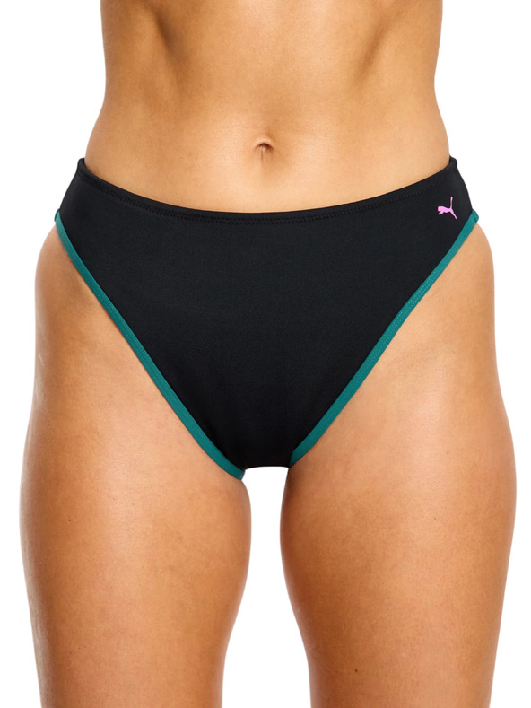 Modibodi Menstruační plavky Puma & Modibodi Hi-Leg Cheeky Bottom Super Black Orchid spodní díl