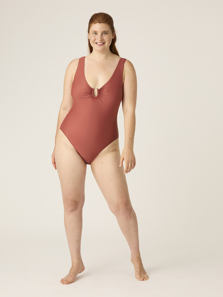 Modibodi Menstruační plavky Modibodi High V Neck One Piece Sahara Red