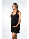 Hotmilk Dámská noční košilka Hotmilk Dream Nightie FULL CAP kojicí černá