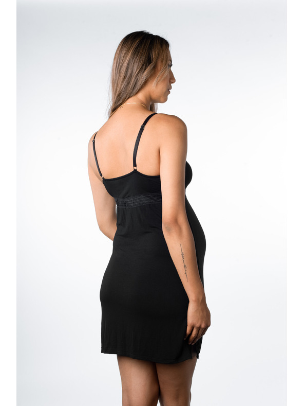 Hotmilk Dámská noční košilka Hotmilk Dream Nightie FULL CAP kojicí černá