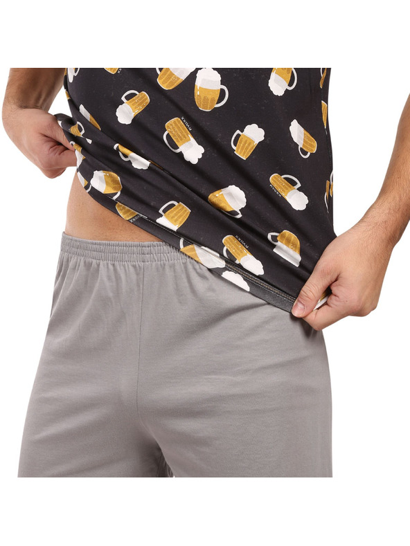 Lonka Pánské pyžamo Lonka vícebarevné (Koffing pivo/půllitry)