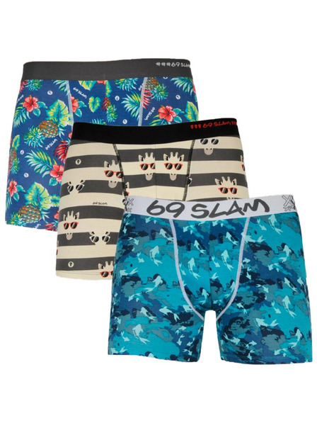 69slam Sada tří - pánské boxerky 69SLAM fit bamboo mix