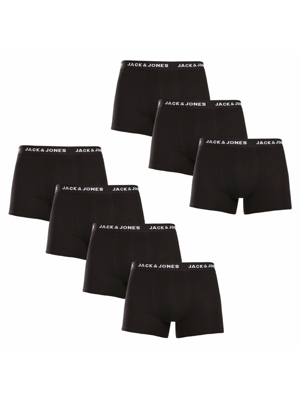 Jack & Jones Sada sedmi - pánské boxerky Jack and Jones černé