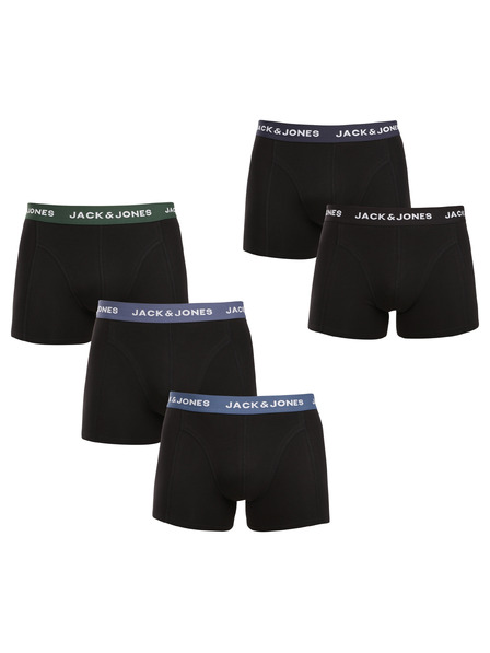 Jack & Jones Sada pěti - pánské boxerky Jack and Jones černé