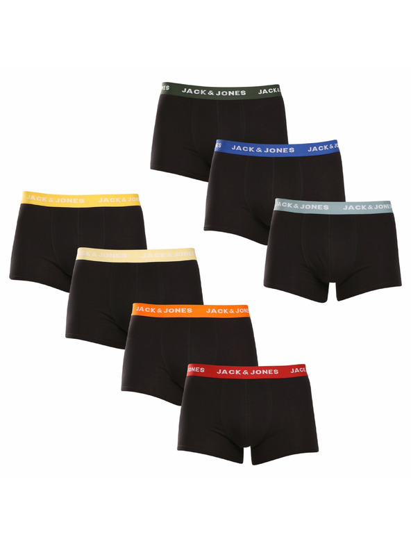 Jack & Jones Sada sedmi - pánské boxerky Jack and Jones černé