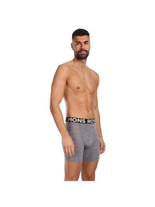 Mons Royale Pánské boxerky Mons Royale merino šedé