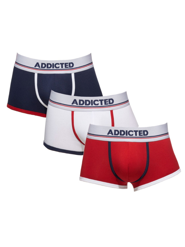 ADDICTED Sada tří - pánské boxerky Addicted vícebarevné