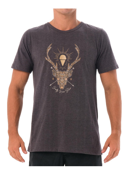 69slam Pánské tričko 69SLAM DEER LINES BLACK MELANGE