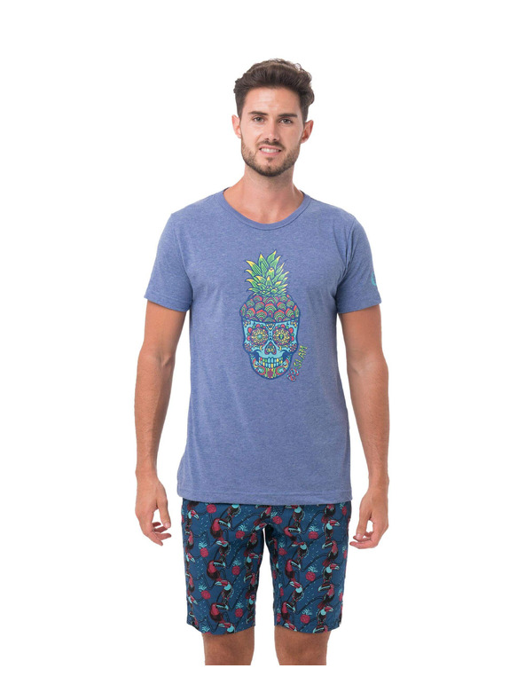69slam Pánské tričko 69SLAM PINE SKULL BLUE