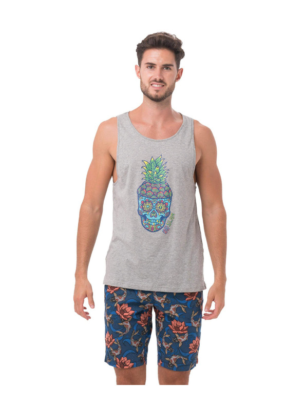 69slam Pánské tričko 69SLAM PINE SKULL GREY