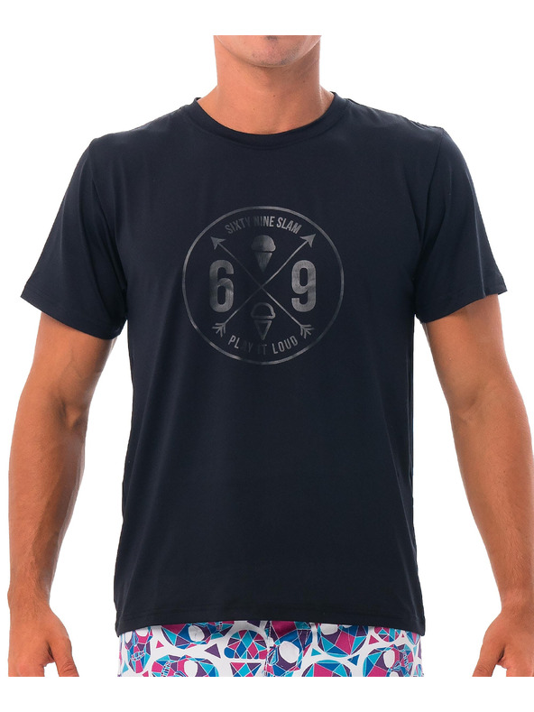 69slam Pánské tričko 69SLAM CROSS BLACK UPF +30
