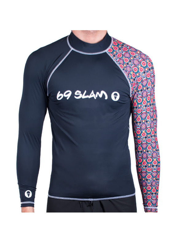 69slam Pánské tričko 69SLAM flower skulls long