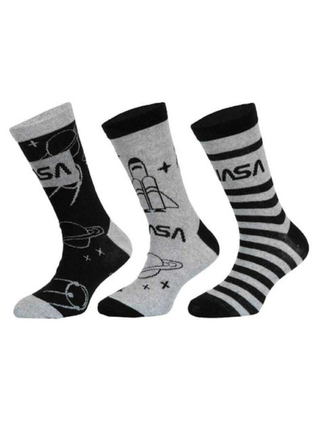 Trenýrkárna Sada tří - dětské ponožky NASA vícebarevné (39269/grey)