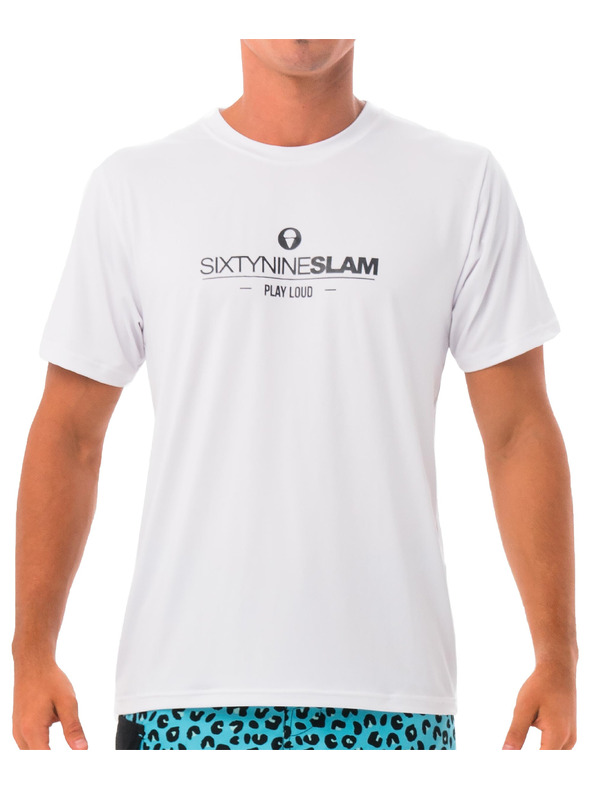 69slam Pánské tričko 69SLAM TEXTO WHITE UPF +30