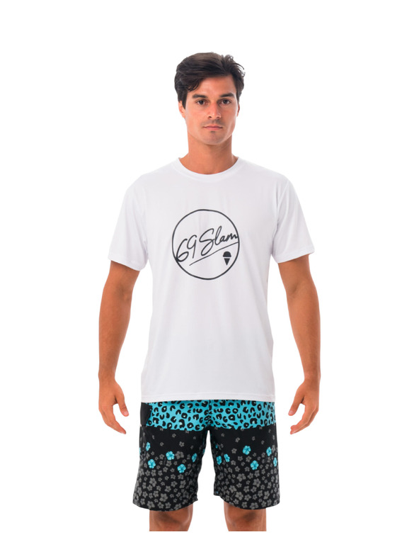 69slam Pánské tričko 69SLAM BUBBLE WHITE UPF +30