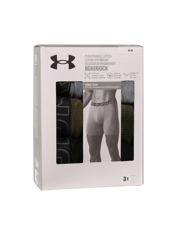 Under Armour Pánské boxerky Under Armour M UA Perf Cotton Nov 6in (3ks)