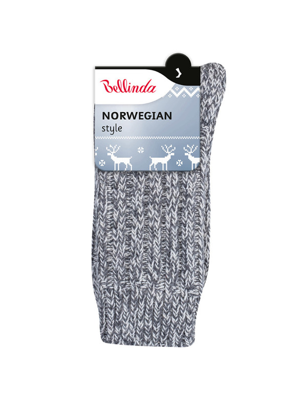 Bellinda Šedé unisex zimní ponožky Bellinda NORWEGIAN STYLE SOCKS