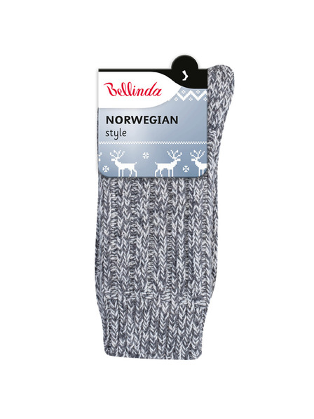 Bellinda Šedé unisex zimní ponožky Bellinda NORWEGIAN STYLE SOCKS