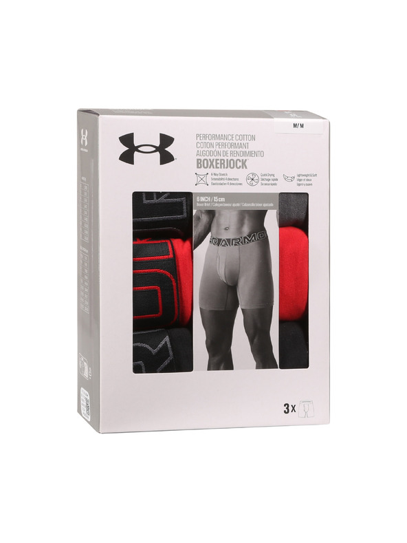 Under Armour Pánské boxerky Under Armour M UA Perf Cotton 6in (3ks)