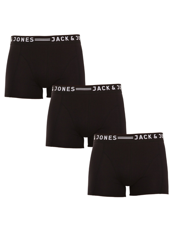 Jack & Jones Sada tří černých boxerek Jack & Jones Sense