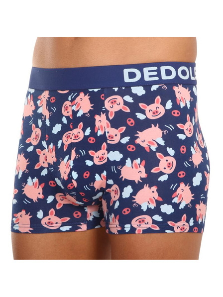 Dedoles Tmavě modré veselé pánské boxerky Dedoles Létající prasátka