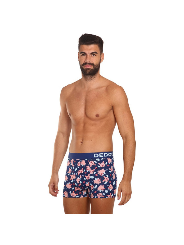 Dedoles Tmavě modré veselé pánské boxerky Dedoles Létající prasátka