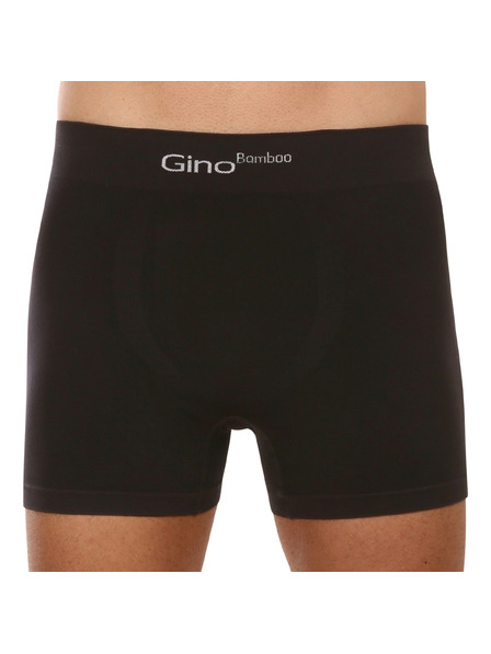 gino Pánské boxerky Gino bezešvé bambusové černé