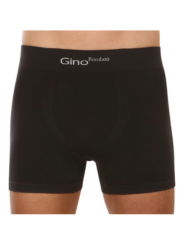 gino Pánské boxerky Gino bezešvé bambusové černé