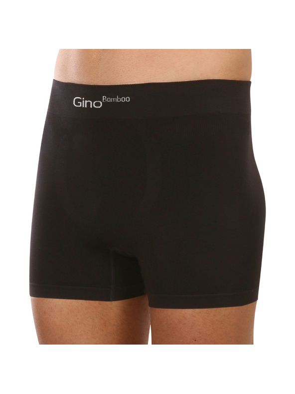 gino Pánské boxerky Gino bezešvé bambusové černé