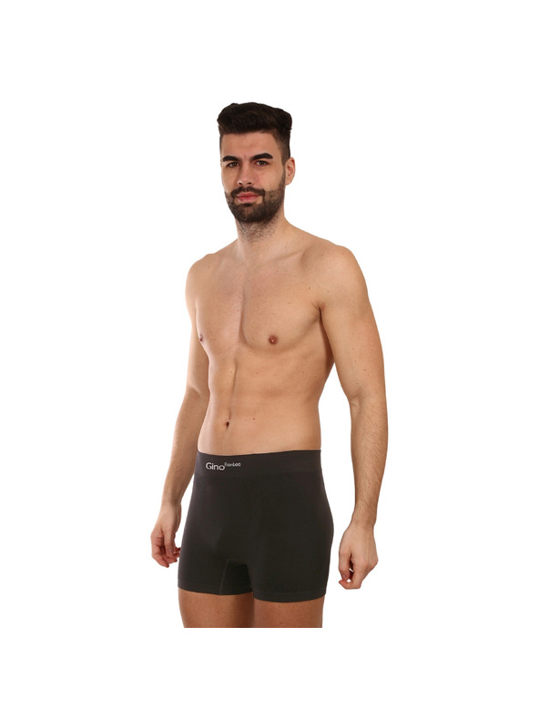 gino Pánské boxerky Gino bezešvé bambusové černé