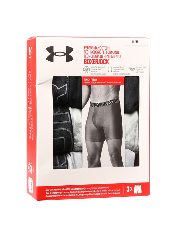 Under Armour Pánské boxerky Under Armour M UA Perf Tech Nov 6in (3ks)
