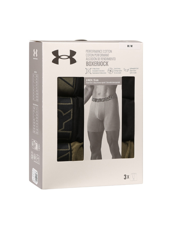 Under Armour Pánské boxerky Under Armour M UA Perf Cotton 6in (3ks)