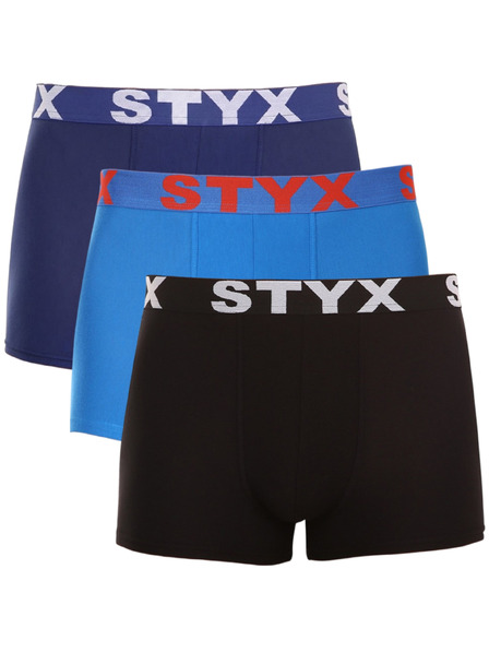 Styx Sada tří - pánské boxerky Styx sportovní guma vícebarevné
