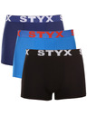 Styx Sada tří - pánské boxerky Styx sportovní guma vícebarevné