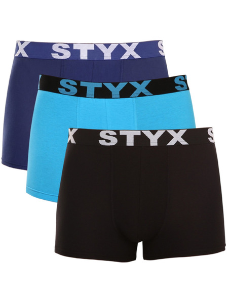 Styx Sada tří - pánské boxerky Styx sportovní guma vícebarevné