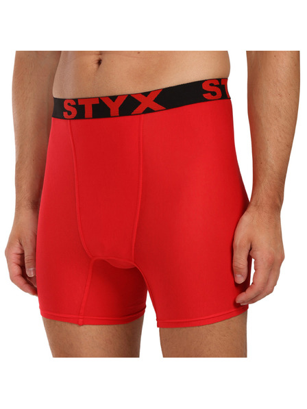 Styx Pánské boxerky Styx long sportovní guma červené