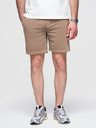 Ombre Clothing Pánské bavlněné teplákové šortky BASIC hnědé Ombre Clothing