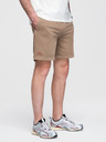 Ombre Clothing Pánské bavlněné teplákové šortky BASIC hnědé Ombre Clothing