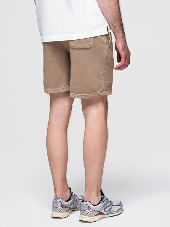 Ombre Clothing Pánské bavlněné teplákové šortky BASIC hnědé Ombre Clothing